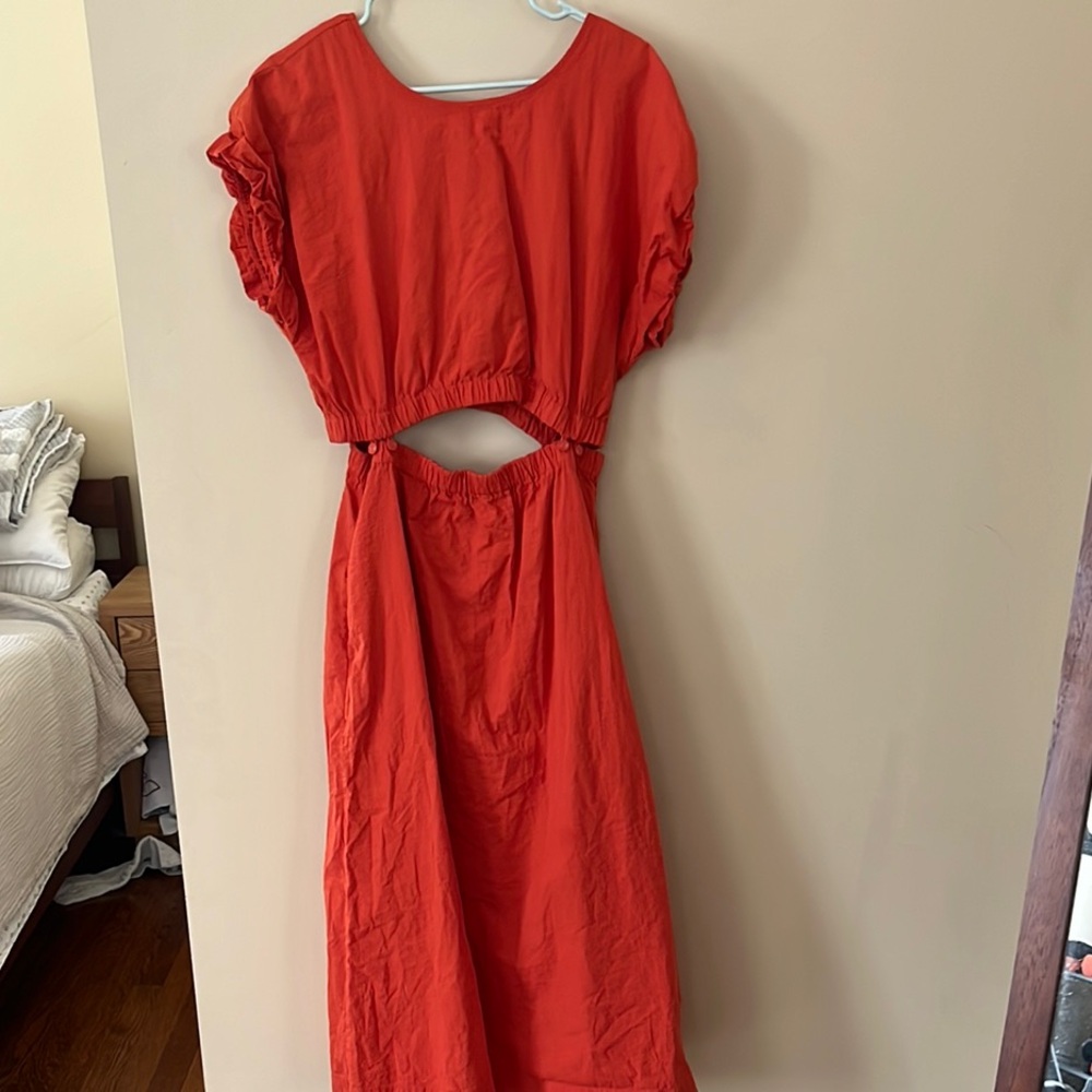Madewell Bold Orange Textured Fabric